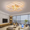 Lustre de plafond chromé doré à intensité variable lampe de cuisine moderne salon chambre à