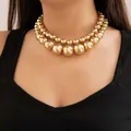 IngeSight.Z-Collier de cou en perles pour femme exagéré grande boule CCB tour de cou document