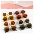 Lunettes de soleil à monture ronde pour enfants lunettes de dessin animé grenouille tendance