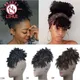 Lihui – Chignon synthétique frisé et bouclé avec frange pour femmes postiche Afro court avec cordon