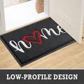 Tapis de porte en PVC Love Home Front Foot Pad Home Garden Decoration Tapis d'extérieur Noir et