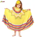 Robe de cosplay folklorique traditionnelle mexicaine pour filles costume d'Halloween jupe de danse