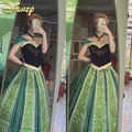 Costumes de Cosplay du Film Disney la Reine des Neiges Anna pour Femme Robe Anime Collier