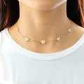 Collier ras du cou en argent regardé 925 coloré pour femme tour de cou en forme de cœur en zircone