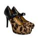 Nine West Shoes | Mary Jane Calf Hair Leopard Print Platform Heels Nine West | Color: Black/Brown | Size: 7