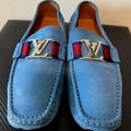 Louis Vuitton Shoes | Men's Lv Monte Carlo Blue Suede Moccasins (Us 11) | Color: Blue | Size: 11