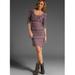 Free People Dresses | Free People Sunrise Knit Sweater Stretchy Dress Purple Raven Combo Size Small | Color: Purple | Size: S