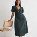 Madewell Dresses | Madewell Cutout Puff Sleeve Poplin Midi Dress - Dark Palm Size 2 | Color: Green | Size: 2
