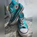 Converse Shoes | Converse Youth Chuck Taylor All-Star Hi-Top Cyan/Black/White | Color: Blue | Size: 2.5bb