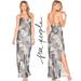 Free People Dresses | Free People Floral Satin Maxi Dress | Color: Gray | Size: Xs