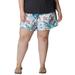 Columbia Shorts | Columbia Women's Plus Size Bogata Bay Stretch Shorts White Magnolia Print, 2x | Color: White | Size: 2x