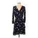 Gap Casual Dress - Wrap: Blue Floral Motif Dresses - Women's Size Small