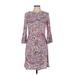 Tommy Hilfiger Casual Dress - Sheath Crew Neck 3/4 sleeves: Pink Dresses - Women's Size 6