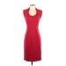 French Connection Cocktail Dress - Party Scoop Neck Sleeveless: Burgundy Print Dresses - Women's Size 4