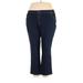 Woman Within Jeggings - High Rise: Blue Bottoms - Women's Size 24 Petite - Dark Wash