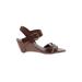 Franco Sarto Wedges: Brown Solid Shoes - Women's Size 8 - Open Toe