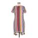 Aidan Mattox Casual Dress - Shift: Red Stripes Dresses - Women's Size 6