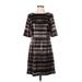 1901 Cocktail Dress - Shift: Black Stripes Dresses - Women's Size Small