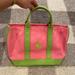 Ralph Lauren Bags | Adorable Pink Green Polo Ralph Lauren Mini Canvas Tote Bag | Color: Green/Pink | Size: Os