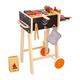 Janod Wooden Barbecue-Children’s Pretend Play Cooking Set-Includes 57 Accessories-2 Silent Wheels-3 Years +, J06619, Multicolor