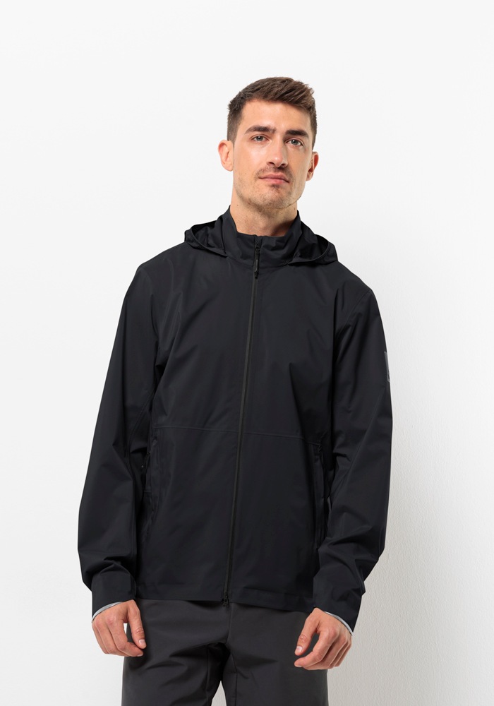 Fahrradjacke JACK WOLFSKIN "BIKE COMMUTE 2.5L JKT M", Herren, Gr. XXXL (60), grau (phantom), Style:OBERSTOFF: 100% POLYESTER, Jacken Image