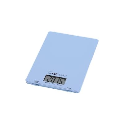 Clatronic KW 3626 Extra Flache Digitale Küchenwaage, Messung 1g, bis zu 5 kg, LCD, Tara-Funktion, Vintage, Blau