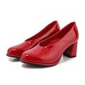 CABULE Autumn Spring Designer Patent Leather High Heels Shoes Sexy Red Blue Pumps Women Shoes Large Size Office Party Wedding Shoes-Red,5.5