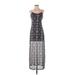 Fire Los Angeles Casual Dress - Maxi: Gray Aztec or Tribal Print Dresses - Women's Size Small