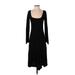 DKNY Casual Dress - Midi: Black Print Dresses - Women's Size Small