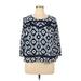 Crown & Ivy Long Sleeve Blouse: Blue Tops - Women's Size X-Large Petite