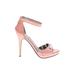 Michael Antonio Heels: Slip-on Stiletto Cocktail Party Pink Solid Shoes - Women's Size 7 - Open Toe