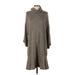 Saturday Sunday Casual Dress - Sweater Dress: Gray Dresses - Women's Size X-Small