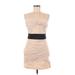 MM Couture by Miss Me Cocktail Dress - Mini Sweetheart Sleeveless: Tan Solid Dresses - New - Women's Size Medium