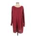 Eileen Fisher Casual Dress - Sweater Dress: Burgundy Dresses - Women's Size Small