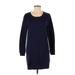 Gianni Bini Casual Dress - Mini Scoop Neck 3/4 sleeves: Blue Solid Dresses - Women's Size X-Small