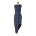 Bailey 44 Casual Dress - Midi High Neck Sleeveless: Blue Dresses - Women's Size Large