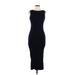 James Perse Casual Dress - Bodycon Crew Neck Sleeveless: Black Solid Dresses - Women's Size Large