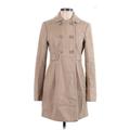 Ann Taylor LOFT Wool Coat: Mid-Length Tan Print Jackets & Outerwear - Women's Size 0