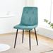 (set of 4)Indoor Velvet Dining Chair,Cushion Seat Back Black Coated Legs Upholstered Side Chair