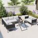 5-Piece Modern Patio Sectional Sofa Set Outdoor Woven Rope Furniture Set
