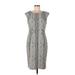 Saks Fifth Avenue Casual Dress - Sheath Scoop Neck Sleeveless: Gray Dresses - Women's Size 10