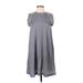 Lou & Grey Casual Dress - Mini High Neck Sleeveless: Gray Solid Dresses - Women's Size X-Small