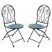 Mosaic Tile Foldable Bistro Chair with Iron Frame - 2-Pack