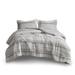 Gracie Mills Dorian Striped Poly Clipped Jacquard Duvet Cover Set