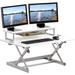 36-Inch Height Adjustable Standing Desk Converter Sit to Stand Riser Workstation, White