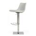 HomeRoots 43" Light Grey Faux Leather And Stainless Steel Swivel Low Back Adjustable Height Bar Chair With Footrest - 23