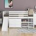 Wood Twin Size Low Loft Bed with Bookcases & Separate 3-tier Drawers, Versatile Twin Loftbeds Frame, Convertible Ladder & Slide