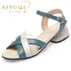 AIYUQI-Sandales en cuir véritable pour femmes chaussures ouvertes grandes tailles 41 42 43