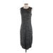 Rag & Bone/JEAN Casual Dress - Midi High Neck Sleeveless: Gray Marled Dresses - Women's Size Small