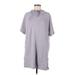 Athleta Casual Dress - Shift High Neck Short sleeves: Gray Print Dresses - Women's Size Medium